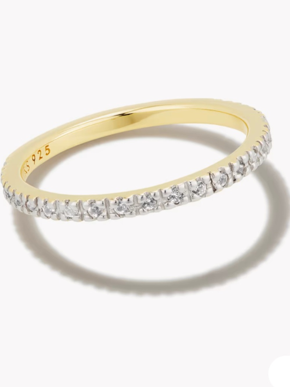 Arynn 18k Gold Vermeil Band Ring in White Sapphire